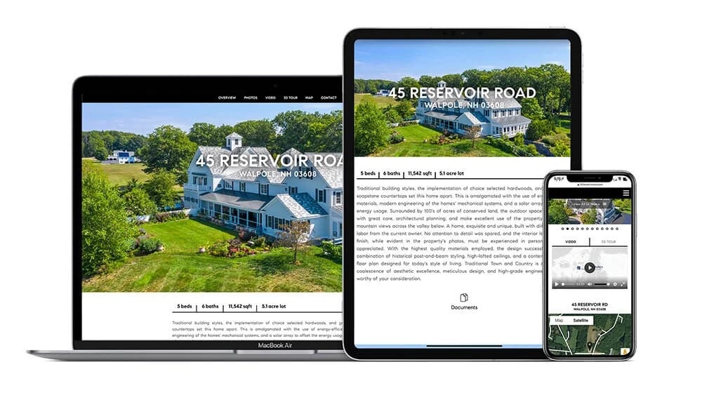 Single listing website on every screen size